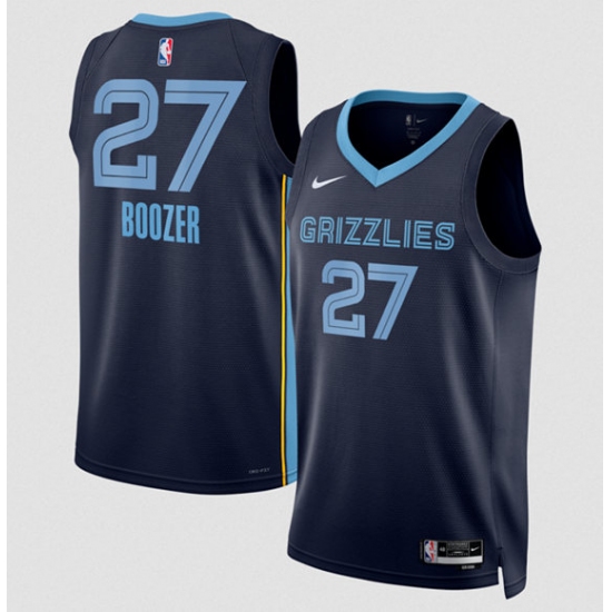 Men's Memphis Grizzlies #27 Cameron Boozer Navy 2026 Draft Icon Edition Stitched Jersey