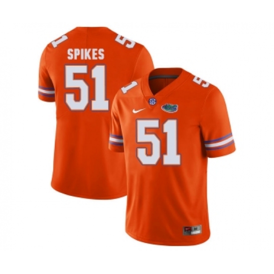 Florida Gators 51 Brandon Spikes Orange College Football Jersey - Ujersey