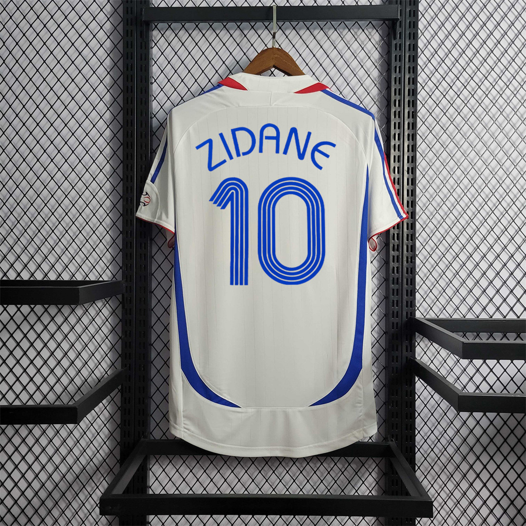 Zidane#10 France Retro Soccer Jersey Away Shirt World Cup 2006 - Ujersey NHL