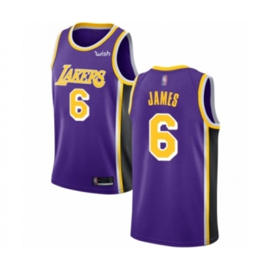 Women's Los Angeles Lakers #6 LeBron James Authentic Purple Basketball Jersey - Statement Edition - Ujersey