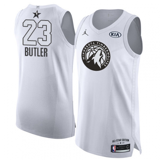 Men's Nike Jordan Minnesota Timberwolves #23 Jimmy Butler Authentic White 2018 All-Star Game NBA Jersey - Ujersey