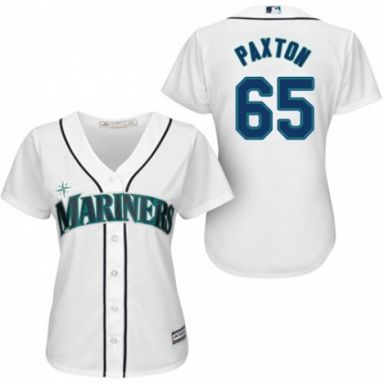 Women's Majestic Seattle Mariners #65 James Paxton Replica White Home Cool Base MLB Jersey - Ujersey