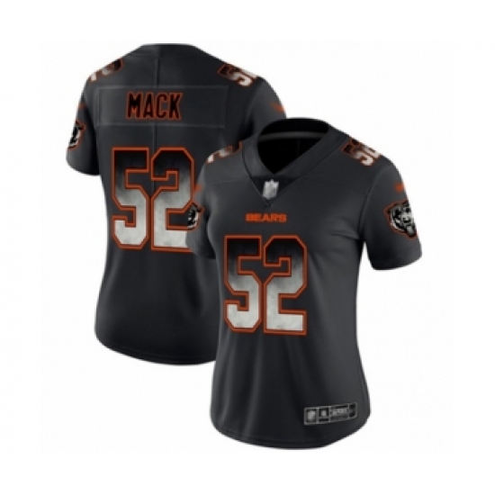 Women's Chicago Bears #52 Khalil Mack Limited Black Smoke Fashion Football Jersey - Ujersey