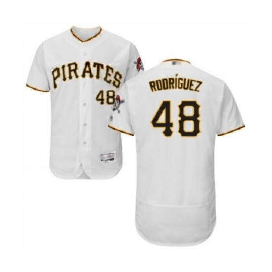 Men's Pittsburgh Pirates #48 Richard Rodriguez White Home Flex Base Authentic Collection Baseball Player Jersey - Ujersey