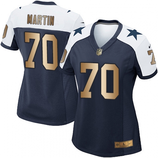 Women's Nike Dallas Cowboys #70 Zack Martin Elite Navy/Gold Throwback Alternate NFL Jersey - Ujersey