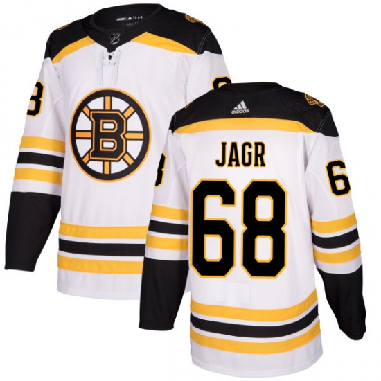 Women's Adidas Boston Bruins #68 Jaromir Jagr Authentic White Away NHL Jersey - Ujersey