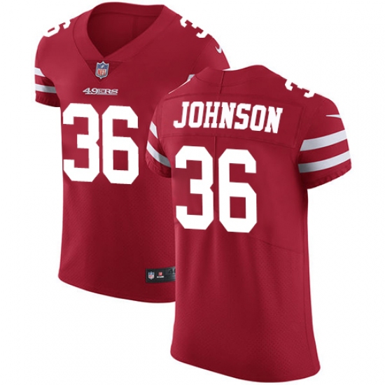 Men's Nike San Francisco 49ers #36 Dontae Johnson Red Team Color Vapor Untouchable Elite Player NFL Jersey - Ujersey