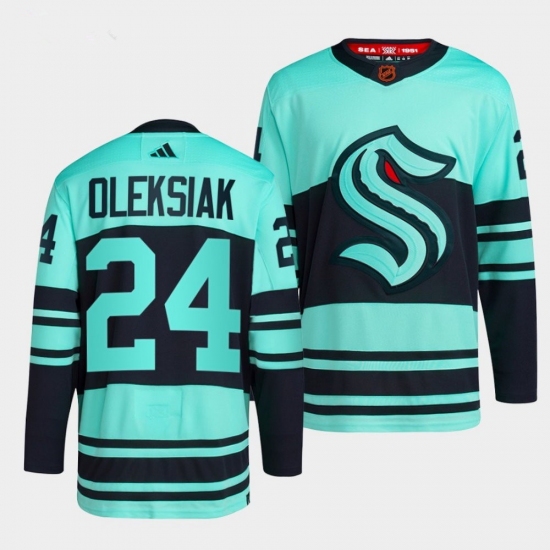 Men's Seattle Kraken #24 Jamie Oleksiak Reverse Ice Blue Jersey - Ujersey