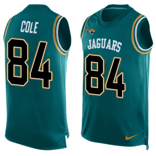 Men's Nike Jacksonville Jaguars #84 Keelan Cole Limited Teal Green Player Name & Number Tank Top NFL Jersey - Ujersey
