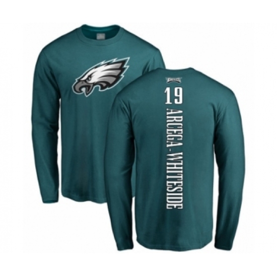 Philadelphia Eagles #19 JJ Arcega-Whiteside Green Backer Long Sleeve T-Shirt - Ujersey