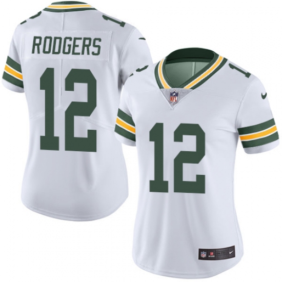 Women's Nike Green Bay Packers #12 Aaron Rodgers Elite White NFL Jersey - Ujersey