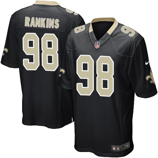 Men's Nike New Orleans Saints #98 Sheldon Rankins Game Black Team Color NFL Jersey - Ujersey