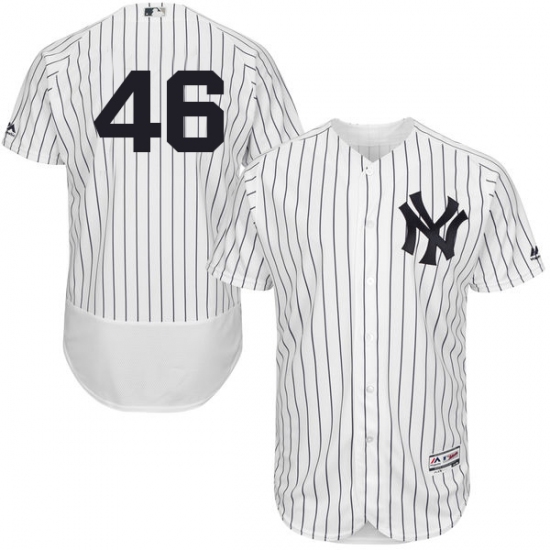 Men's Majestic New York Yankees #46 Andy Pettitte White Home Flex Base Authentic Collection MLB Jersey - Ujersey