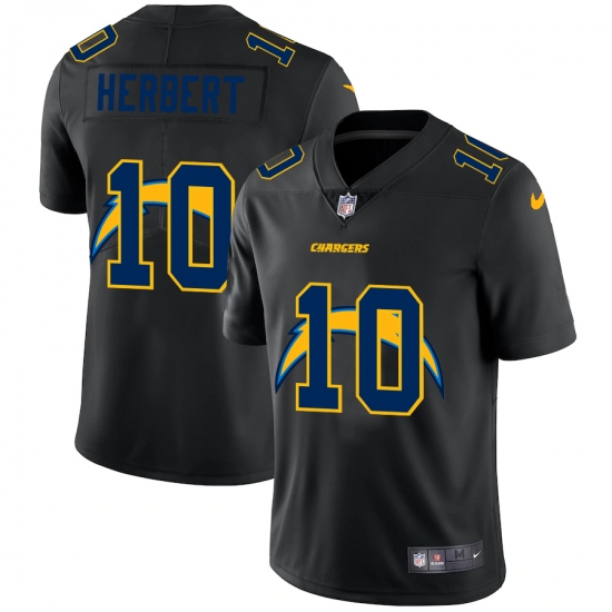 Men's Los Angeles Chargers #10 Justin Herbert Black Nike Black Shadow Edition Limited Jersey - Ujersey