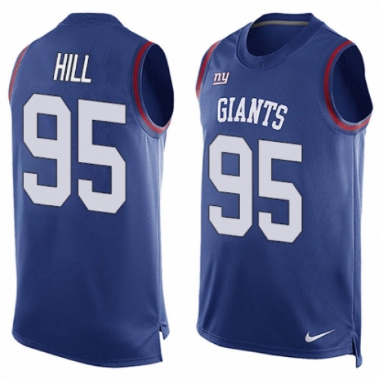 Men's Nike New York Giants #95 B.J. Hill Limited Royal Blue Player Name & Number Tank Top NFL Jersey - Ujersey
