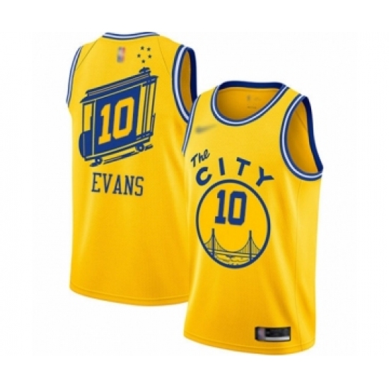 Women's Golden State Warriors #10 Jacob Evans Swingman Gold Hardwood Classics Basketball Jersey - The City Classic Edition - Ujersey