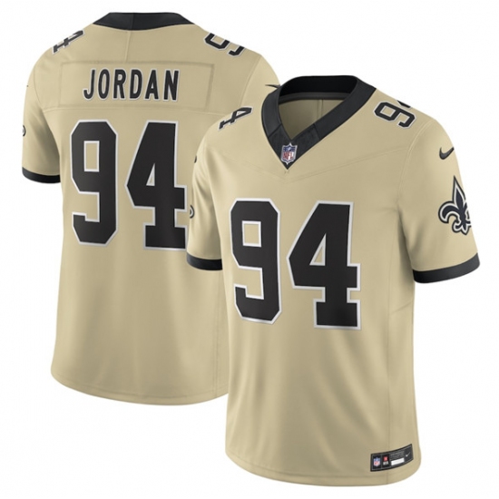 Men's New Orleans Saints #94 Cameron Jordan Gold 2025 F.U.S.E. Alternate Vapor Limited Football Stitched Jersey - Ujersey