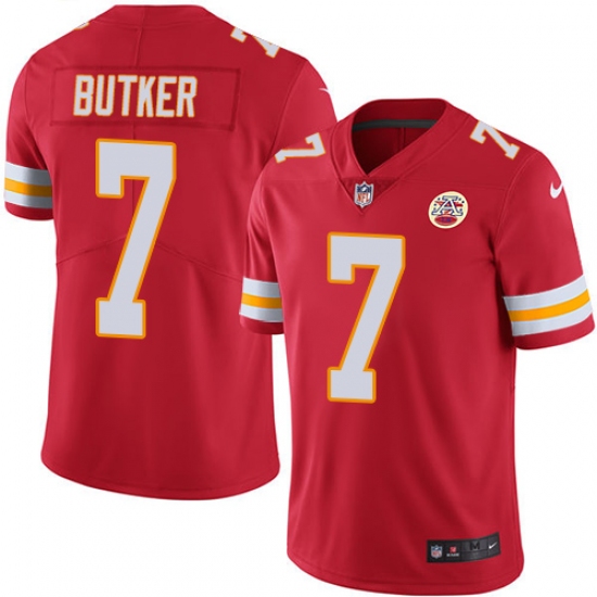 Youth Nike Kansas City Chiefs #7 Harrison Butker Red Team Color Vapor Untouchable Limited Player NFL Jersey - Ujersey