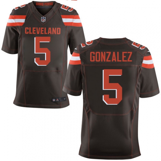 Men's Nike Cleveland Browns #5 Zane Gonzalez Elite Brown Team Color NFL Jersey - Ujersey