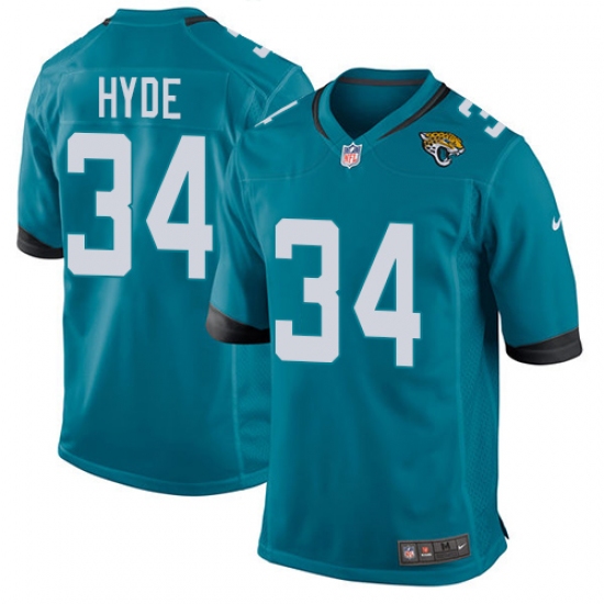 Men's Nike Jacksonville Jaguars #34 Carlos Hyde Game Teal Green Alternate NFL Jersey - Ujersey