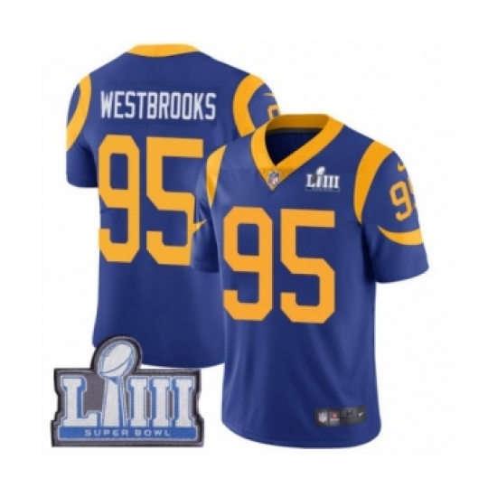 Men's Nike Los Angeles Rams #95 Ethan Westbrooks Royal Blue Alternate Vapor Untouchable Limited Player Super Bowl LIII Bound NFL Jersey - Ujersey