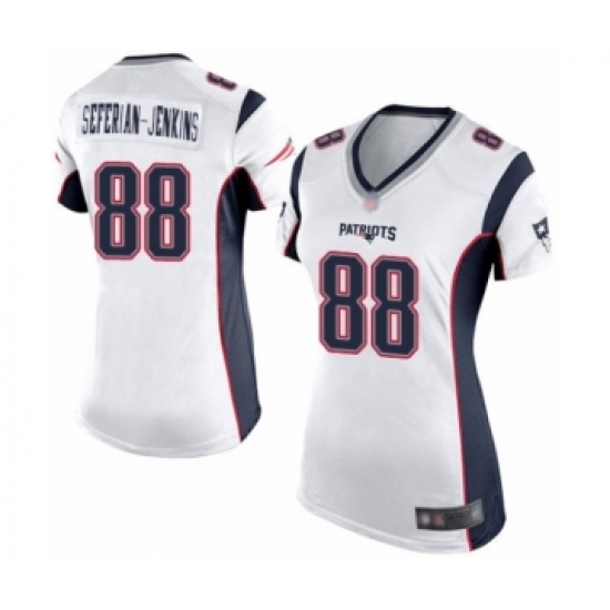 Women's New England Patriots #88 Austin Seferian-Jenkins Game White Football Jersey - Ujersey