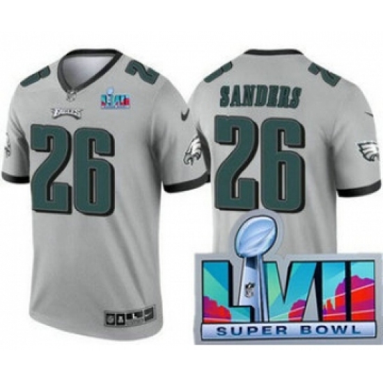 Men's Philadelphia Eagles #26 Miles Sanders Limited Gray Inverted Super Bowl LVII Vapor Jersey - Ujersey