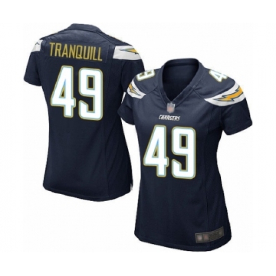 Women's Los Angeles Chargers #49 Drue Tranquill Game Navy Blue Team Color Football Jersey - Ujersey