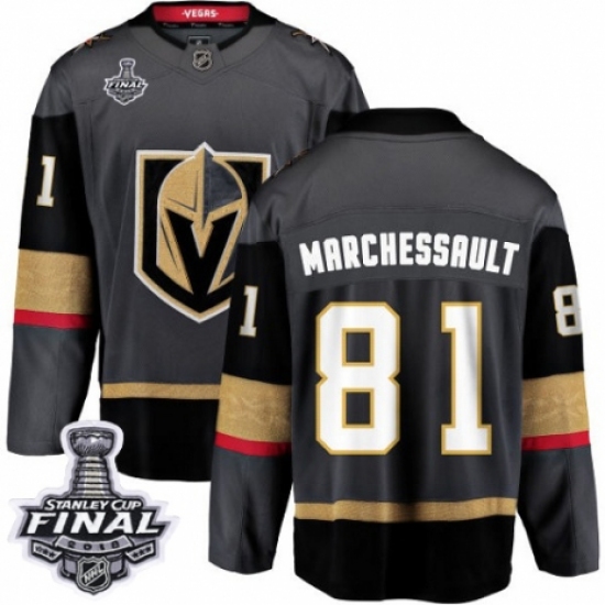 Youth Vegas Golden Knights #81 Jonathan Marchessault Authentic Black Home Fanatics Branded Breakaway 2018 Stanley Cup Final NHL Jersey - Ujersey