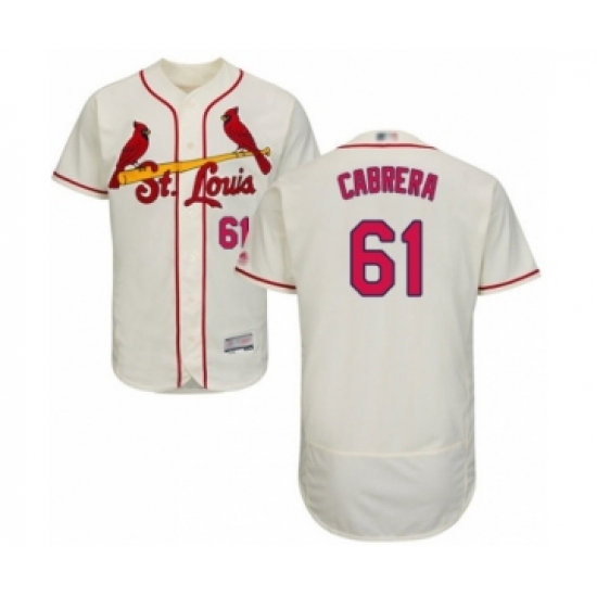 Men's St. Louis Cardinals #61 Genesis Cabrera Cream Alternate Flex Base Authentic Collection Baseball Player Jersey - Ujersey