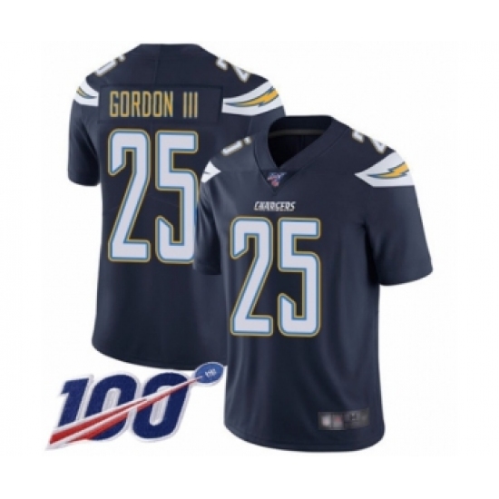 Men's Los Angeles Chargers #25 Melvin Gordon Navy Blue Team Color Vapor Untouchable Limited Player 100th Season Football Jersey - Ujersey