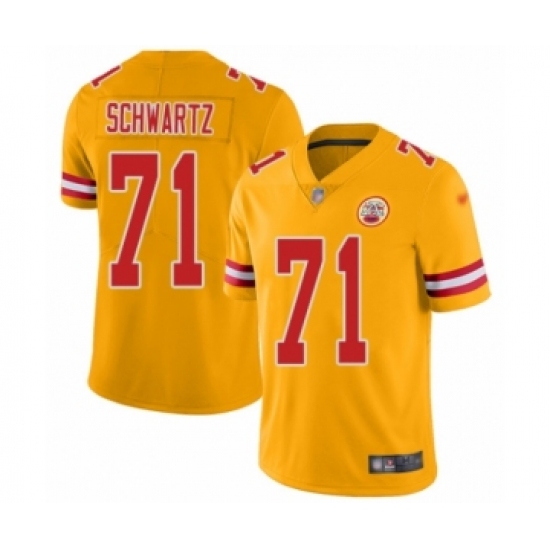 Women's Kansas City Chiefs #71 Mitchell Schwartz Limited Gold Inverted Legend Football Jersey - Ujersey
