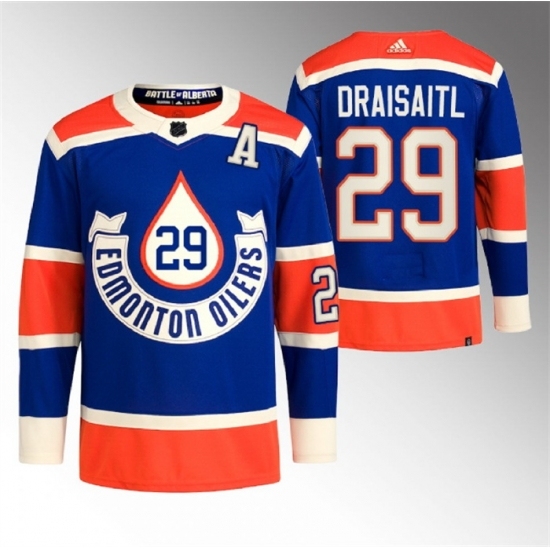 Men's Edmonton Oilers #29 Leon Draisaitl 2023 Royal Heritage Classic Primegreen Stitched Jersey - Ujersey