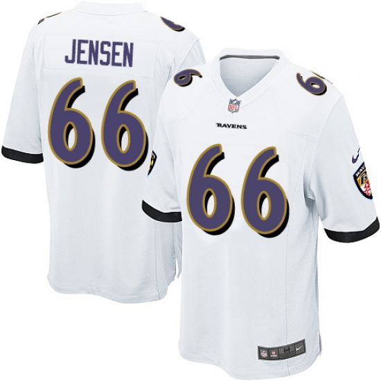 Men's Nike Baltimore Ravens #66 Ryan Jensen Game White NFL Jersey - Ujersey