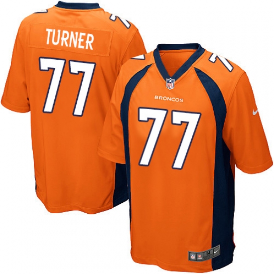 Men's Nike Denver Broncos #77 Billy Turner Game Orange Team Color NFL Jersey - Ujersey