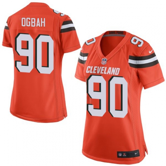 Women's Nike Cleveland Browns #90 Emmanuel Ogbah Game Orange Alternate NFL Jersey - Ujersey