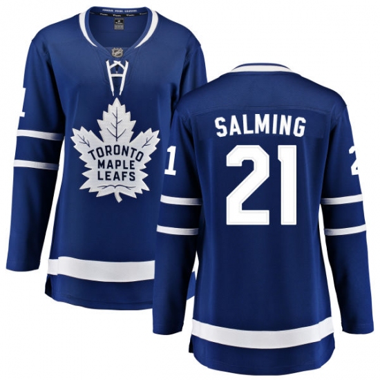 Women's Toronto Maple Leafs #21 Borje Salming Fanatics Branded Royal Blue Home Breakaway NHL Jersey - Ujersey