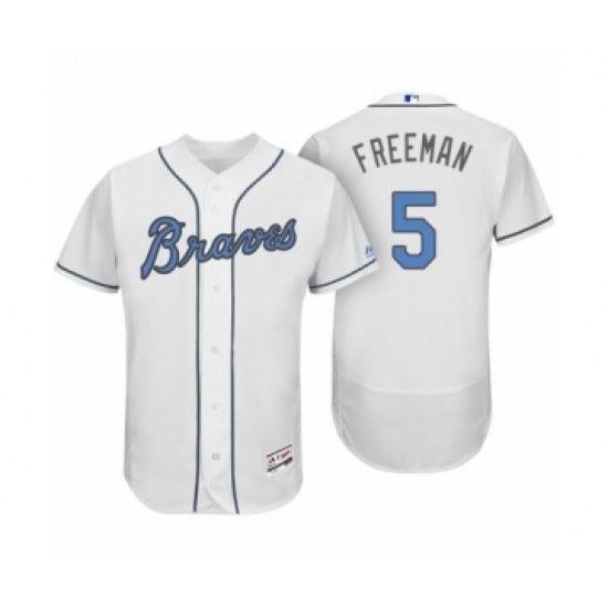 Men's Atlanta Braves #5 Freddie Freeman White 2017 Fathers Day Flex Base Jersey - Ujersey