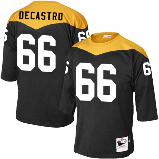 Men's Mitchell and Ness Pittsburgh Steelers #66 David DeCastro Elite Black 1967 Home Throwback NFL Jersey - Ujersey