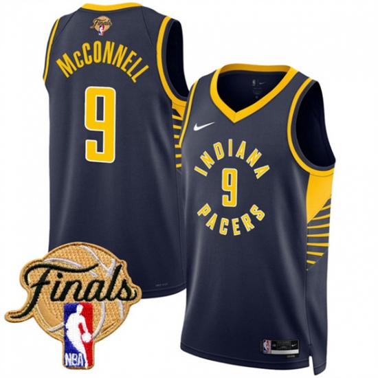 Men's Indiana Pacers #9 T.J. McConnell Navy 2025 Finals Icon Edition Stitched Basketball Jersey - Ujersey
