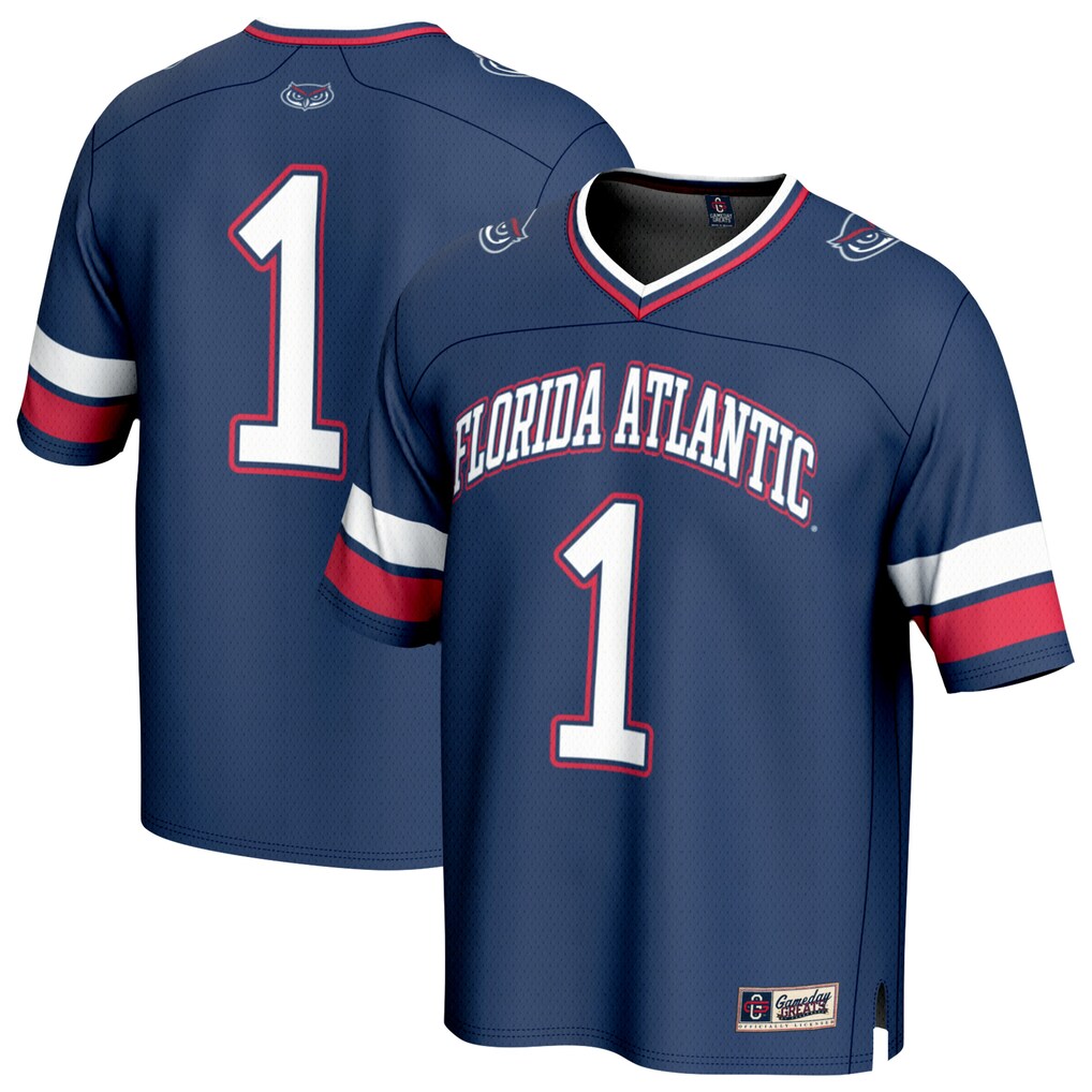 Youth GameDay Greats #1 Navy Florida Atlantic Owls Lightweight Football Jersey - ujerseystore