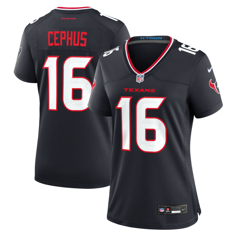 Women's Houston Texans Quintez Cephus Nike Navy Team Game Jersey - Ujersey