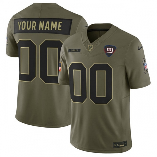 Men's New York Giants Active Player Custom Olive 2025 F.U.S.E. Salute to Service Limited Football Stitched Jersey