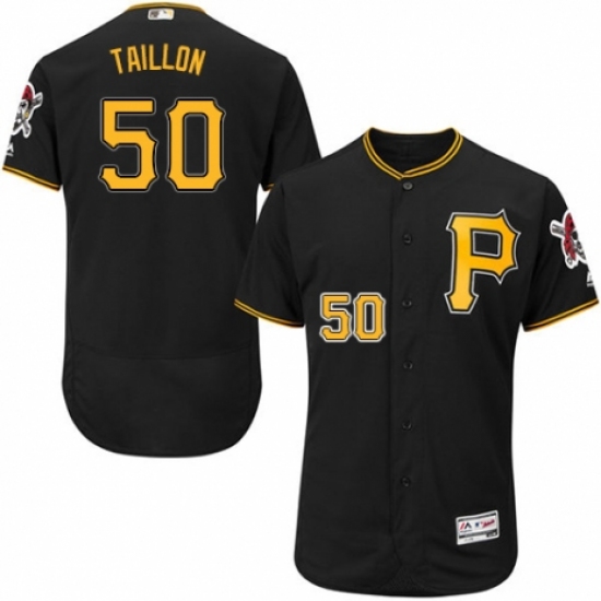 Men's Majestic Pittsburgh Pirates #50 Jameson Taillon Black Alternate Flex Base Authentic Collection MLB Jersey - Ujersey