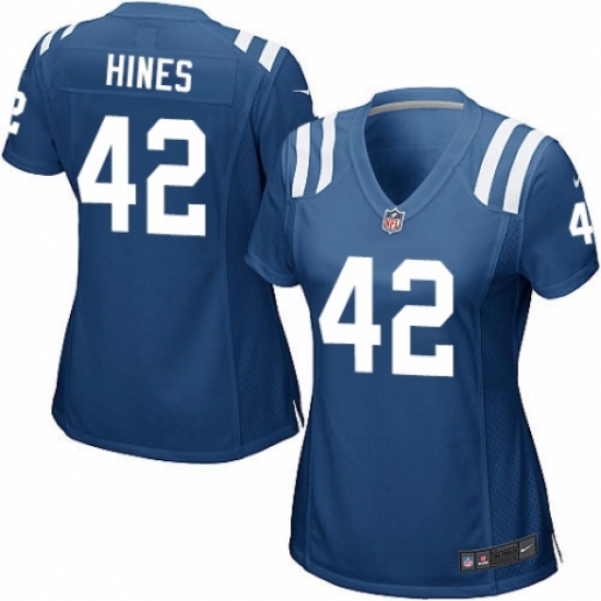 Women's Nike Indianapolis Colts #42 Nyheim Hines Game Royal Blue Team Color NFL Jersey - Ujersey