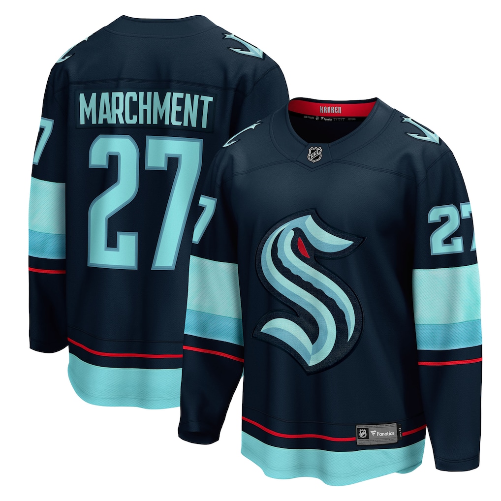 Men's Seattle Kraken Mason Marchment Fanatics Deep Sea Blue Home Breakaway Jersey - Ujersey Shop