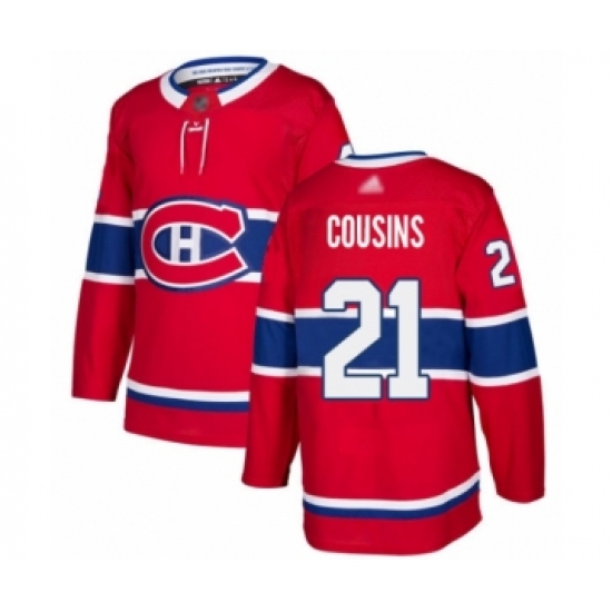 Men's Montreal Canadiens #21 Nick Cousins Authentic Red Home Hockey Jersey - Ujersey