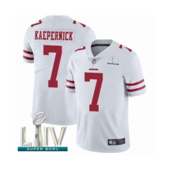 Men's San Francisco 49ers #7 Colin Kaepernick White Vapor Untouchable Limited Player Super Bowl LIV Bound Football Jersey - Ujersey