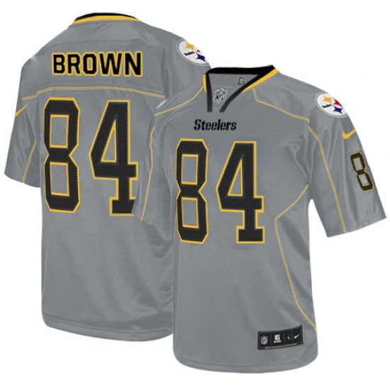 Men's Nike Pittsburgh Steelers #84 Antonio Brown Elite Lights Out Grey NFL Jersey - Ujersey