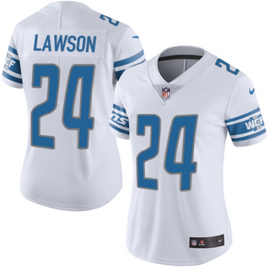 Women's Nike Detroit Lions #24 Nevin Lawson Limited White Vapor Untouchable NFL Jersey - Ujersey